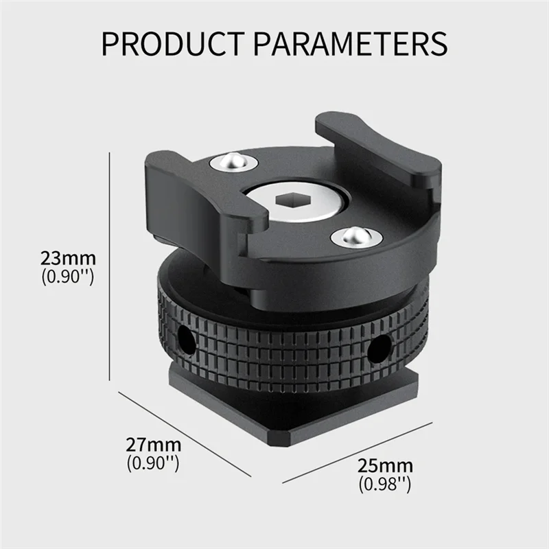 -A15I Anti-Drop Hotshoe Extension 360 Rotatable Cold Shoe Mount Adapter For Rode DJI Microphone For LED Light Mic Camera Cage