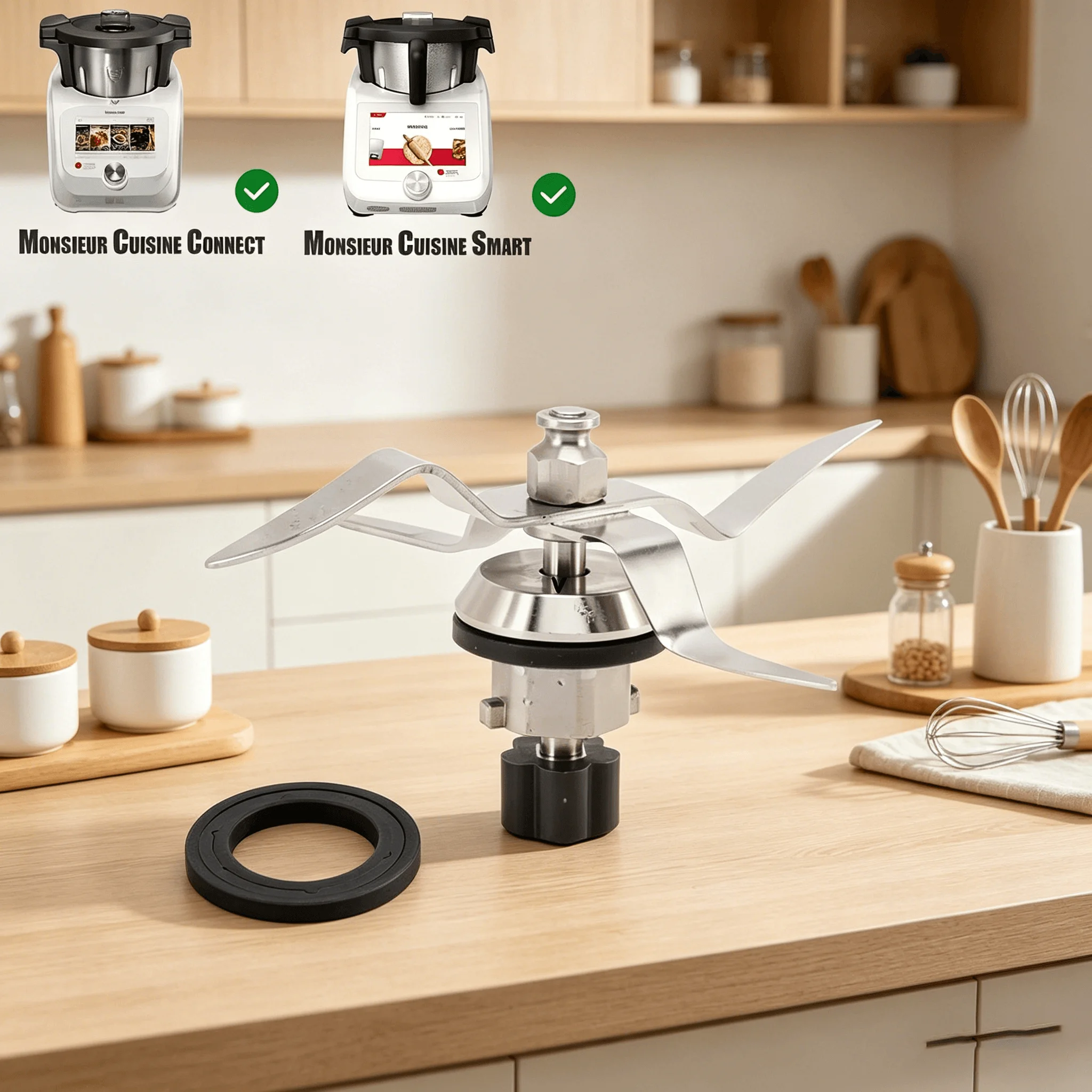 Cuchilla de Repuesto para Licuadora 5T, Compatible con Silvercrest Monsieur Cuisine Connect SKMC SKMS, Accesorios para Cocina Inteligente