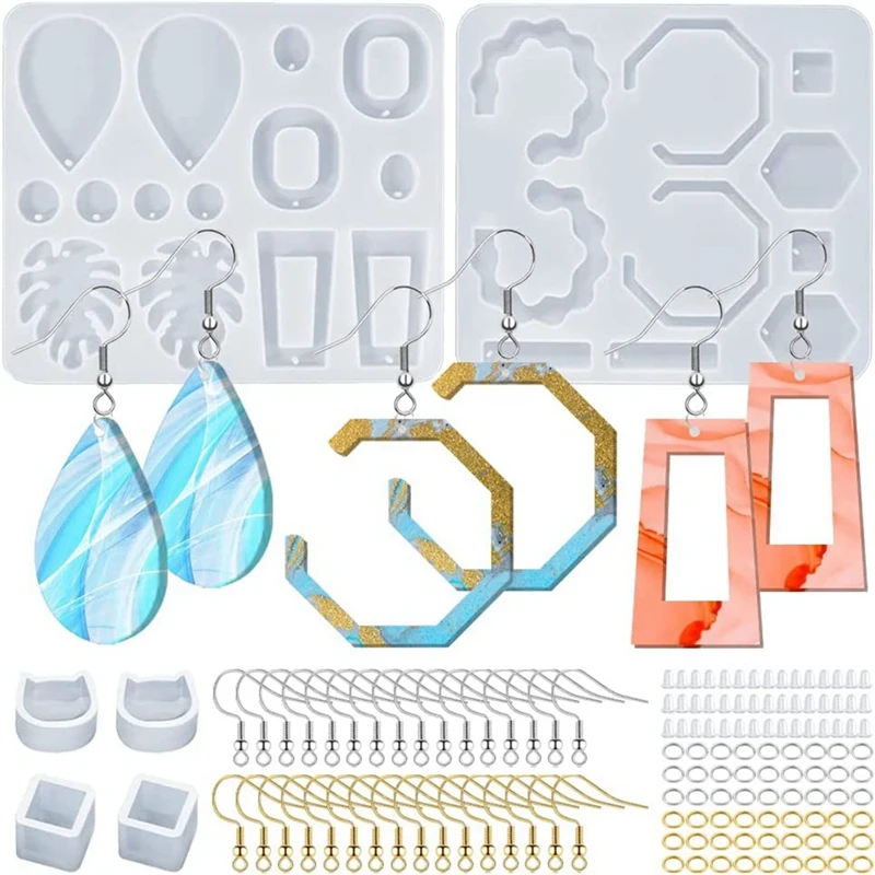 

4X Resin Earring Mold, Jewelry Earring Silicone Molds For Epoxy Resin Casting, Resin Hoop Earrings Mould For DIY Jewelry