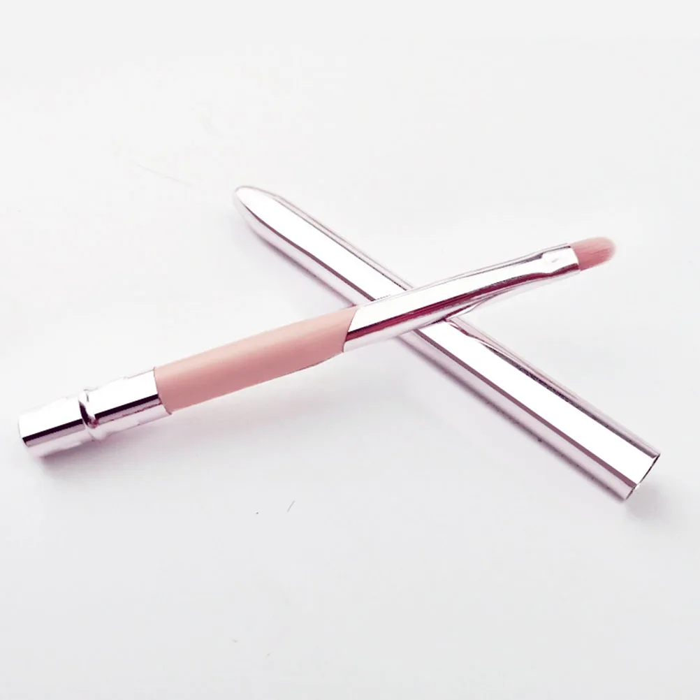 

Lipstick Brush Makeup Tool Applicator Compact Fiber Bristle Portable Lip Gloss Travel Set for Women Beginners Professionals