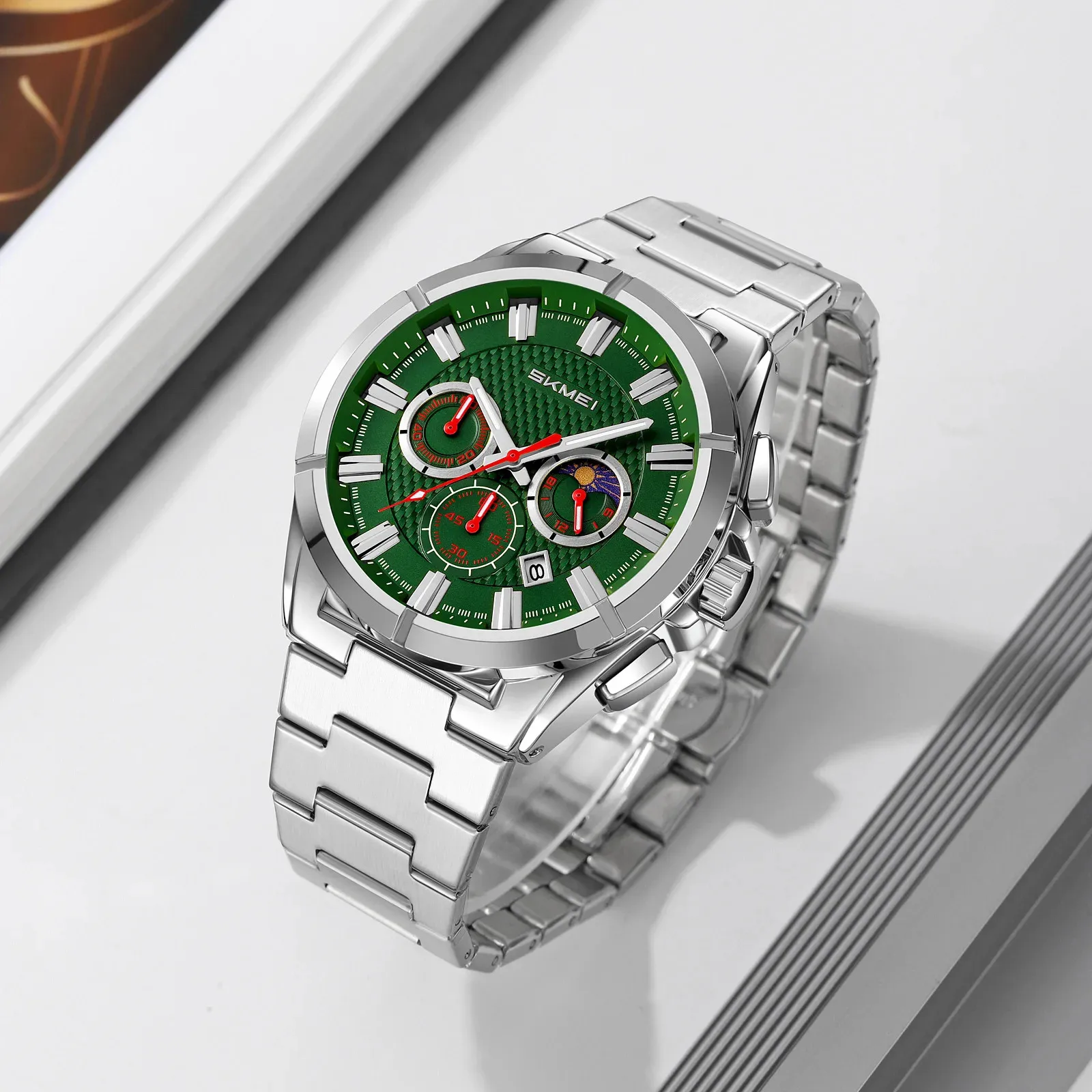 ساعة يد كوارتز SKMEI 9355 Time StainlSteel للرجال مقاومة للماء