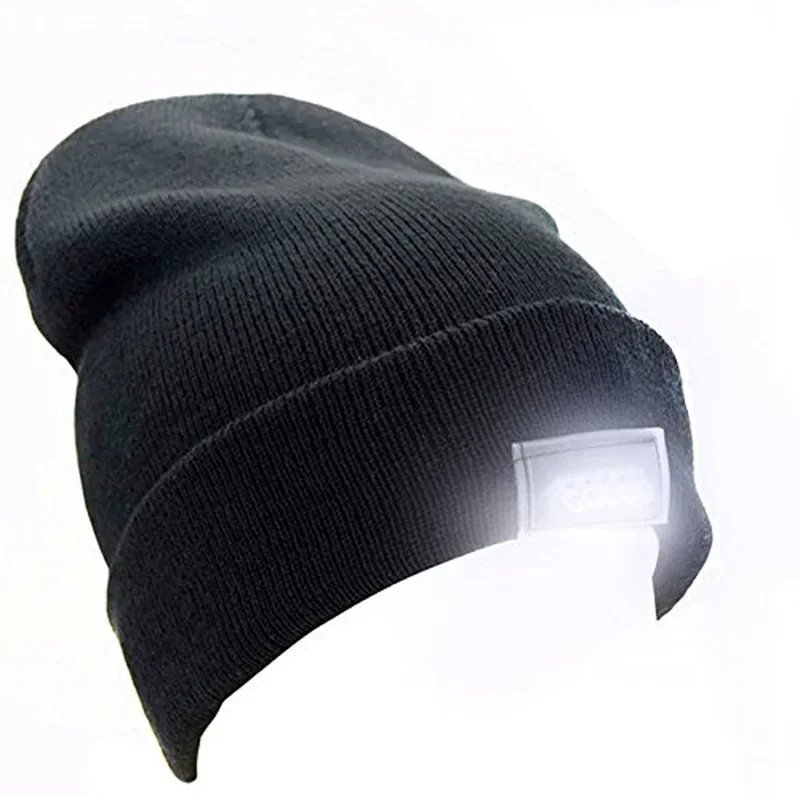 Unisex Outdoor LED Beanie - 5 Bright Integrated Leds - Great for Camping, Sports, Jogging, Walking, Grilling,One Size Fits Most