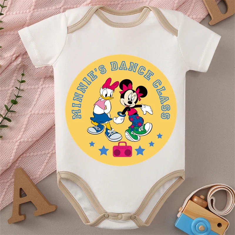 

MINISO Minnie/Daisy Print Baby Cloths 100% Cotton Jumpsuit Onesie Bodysuit for 0 To 12 Months Newborn Best Gift for Baby