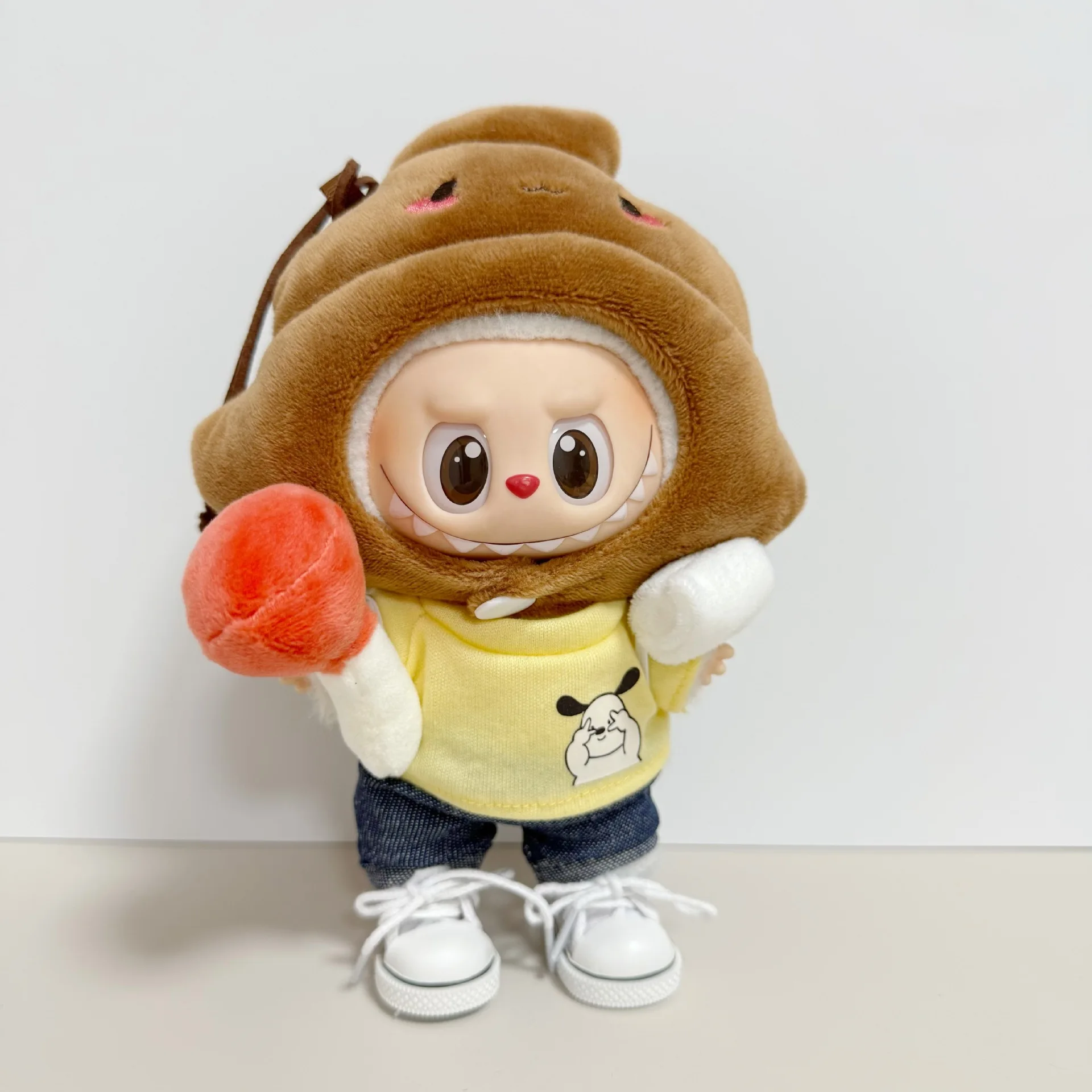

Clothes For Labubu Poop Warrior Uniform Costume 1st 2nd 3rd Gen 17cm Labubu Sitting Party Outfit Accessories