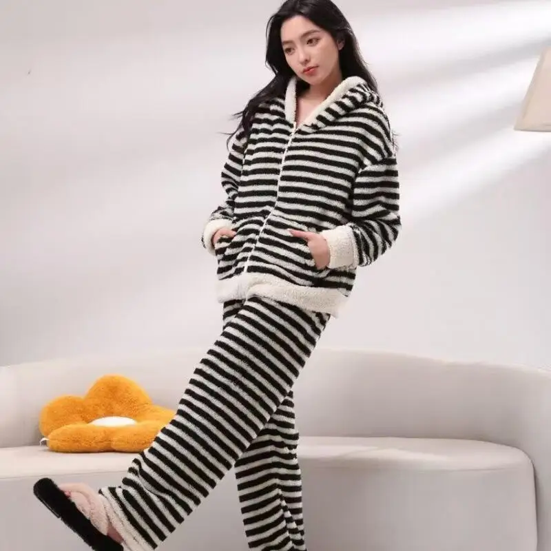 

Женская одежда, пижамы, зимние утолщенные сохраняющие тепло в доме, на открытом воздухе, для отдыха, для сна, удобный костюм, хит продукта, новый продукт