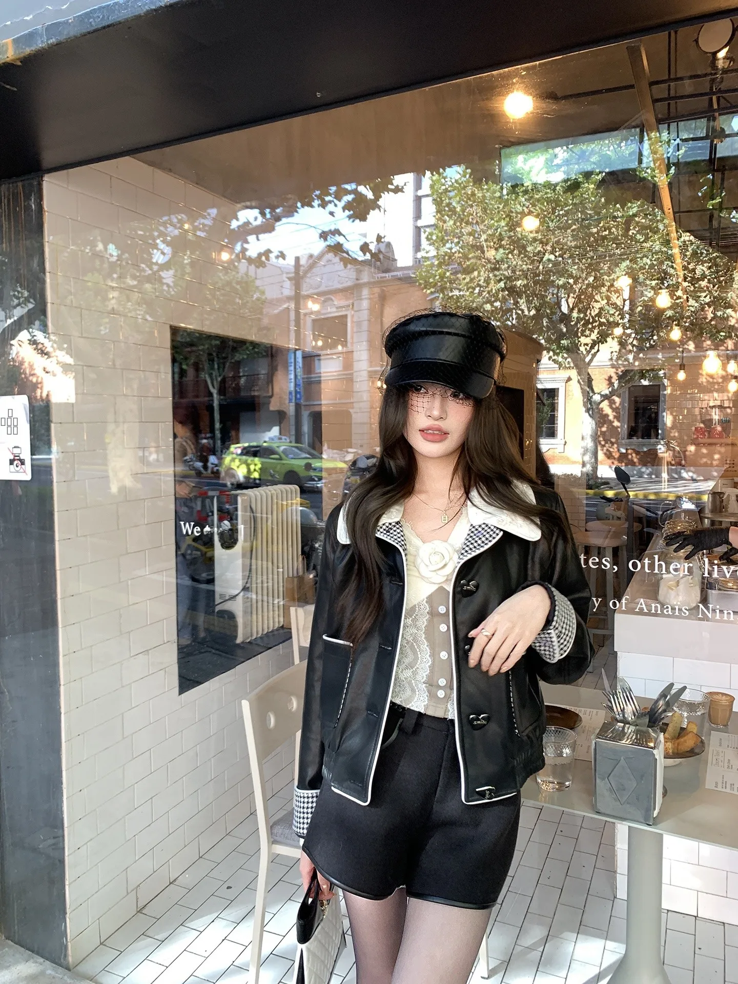 

Кожаная куртка Bla с вышивкой для женщин, повседневная, приталенная, без мехового воротника, из термостойкой искусственной кожи