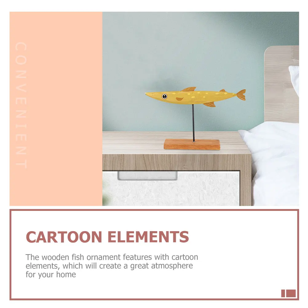 

2pcs Wooden Small Fish Ornament Home Decor Table Centerpiece Desk Sculpture Handcraft Figurine Living Room Bedroom Office
