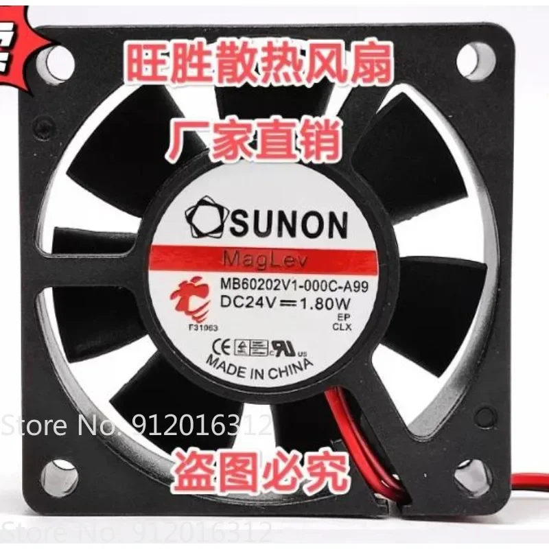 

New Cooler Fan for SUNON MB60202V1-000C-A99 6020 24V 1.8W Inverter Chassis Fan 60*60*20MM