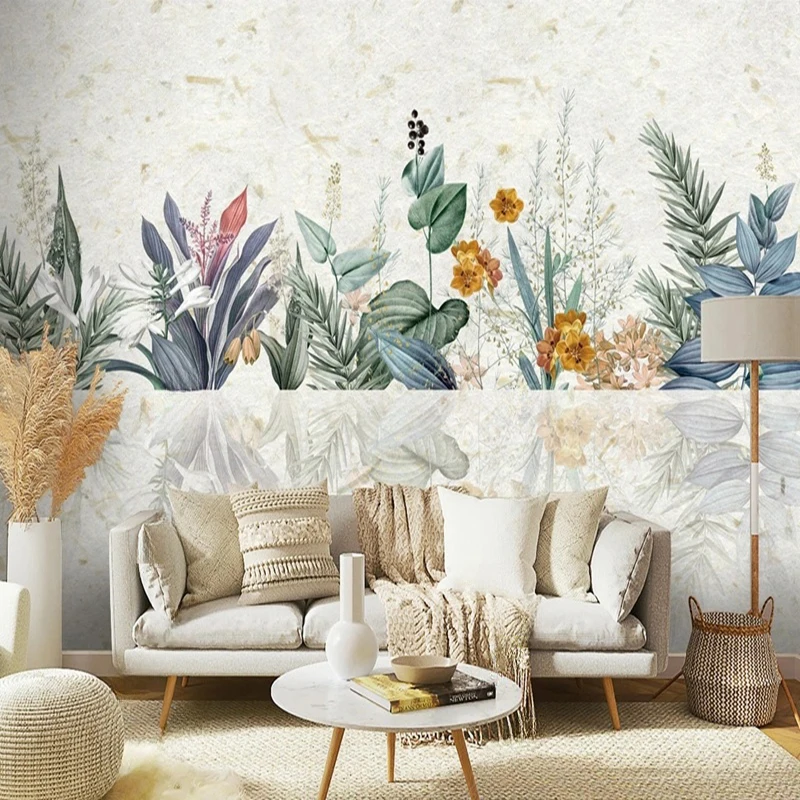 MU7946 3D Mural Wallpaper Nordic Ins Floral Background Photo Wall Painting Pastoral Flowers Bedroom Living Room Decor Tapety Art
