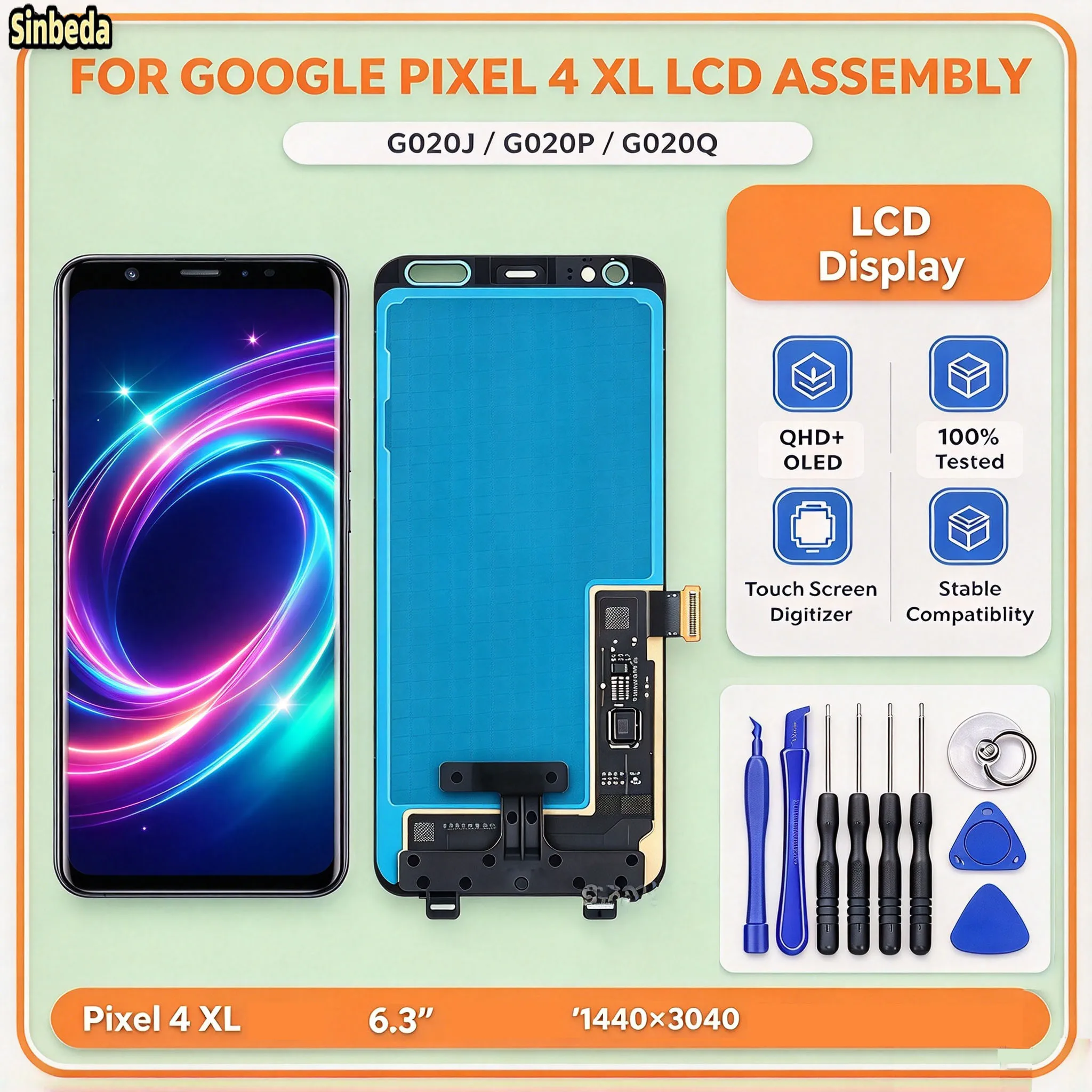 AMOLED Display For Google Pixel 4 XL LCD Display 6.3