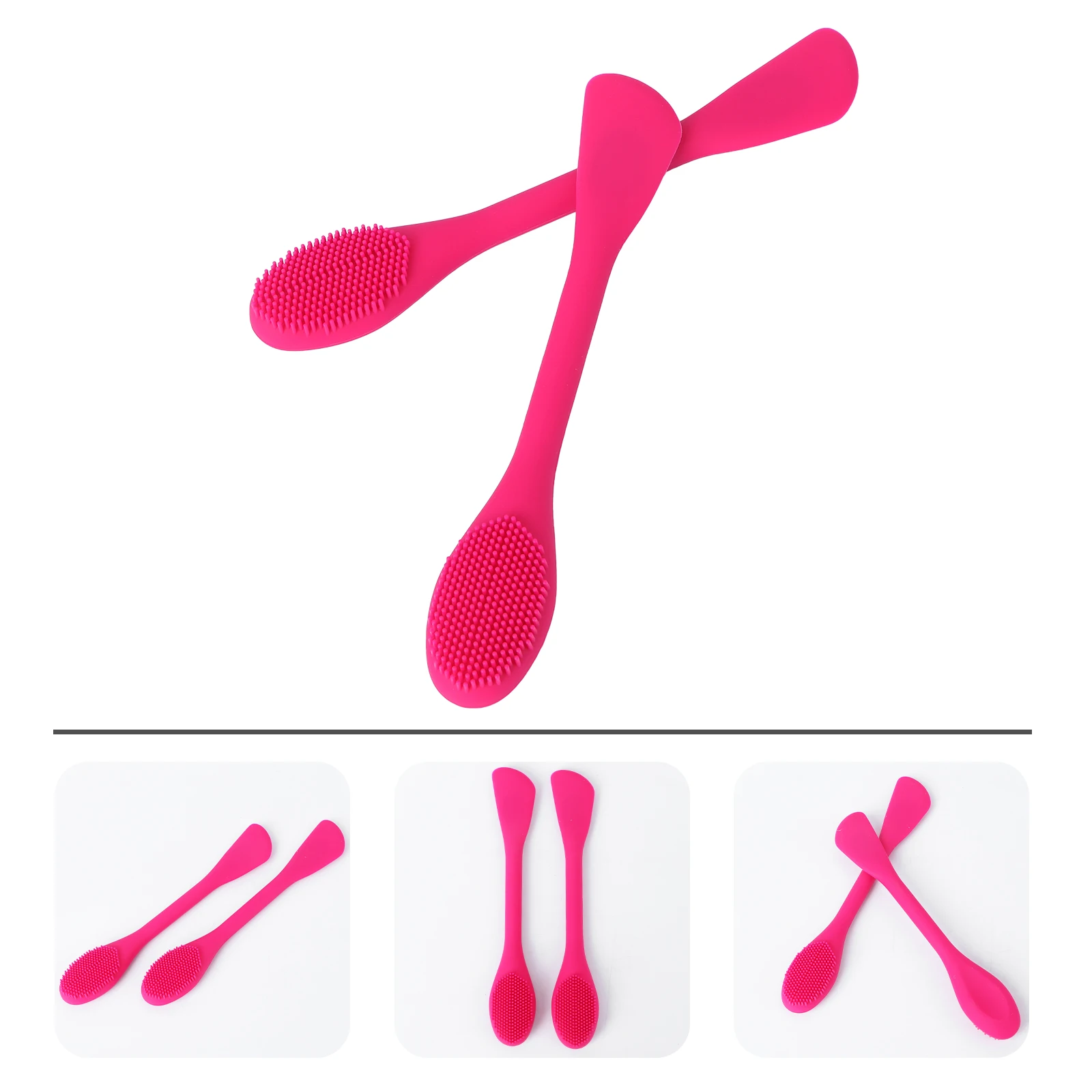 2 قطعة فرشاة تنظيف الوجه سيليكون مقبض عدم الانزلاق للبشرة الحساسة المحمولة قناع ذاتي الصنع اثارة عصا قناع تنظيف الوجه