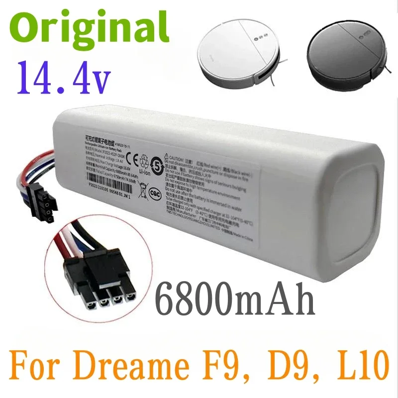 

100%Original 14.4V 6800mAh Robotic Vacuum Cleaner Replacement Battery For Dreame F9 D9 L10 Pro Plus RLS3 RLS5 RLS5L RLS5D Part