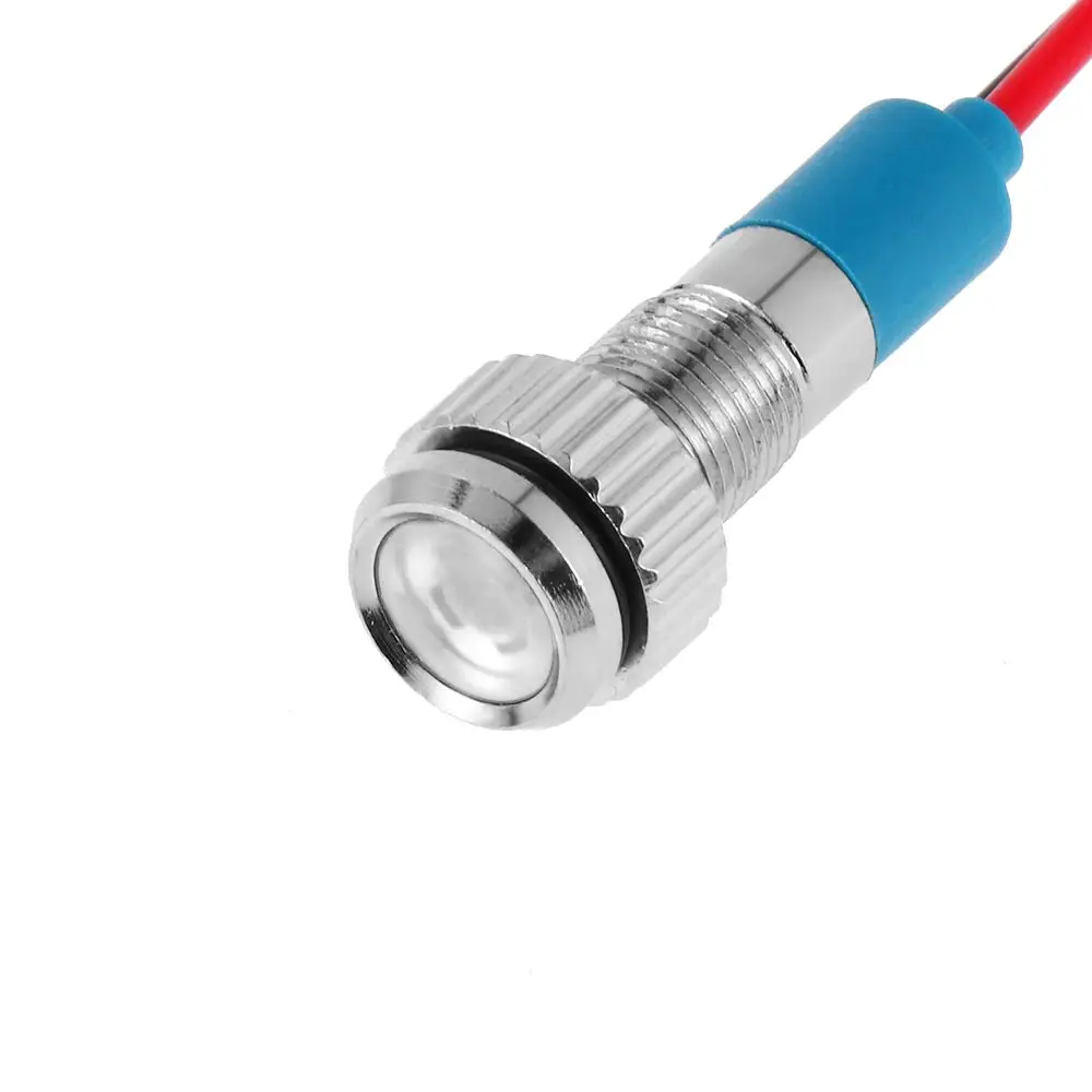 1Pc Car Truck Boat Red Yellow Blue Green White With Wire 6mm 3V 5V 6V 9V 12V 24V 220V LED Metal Indicator Light Signal Lamp