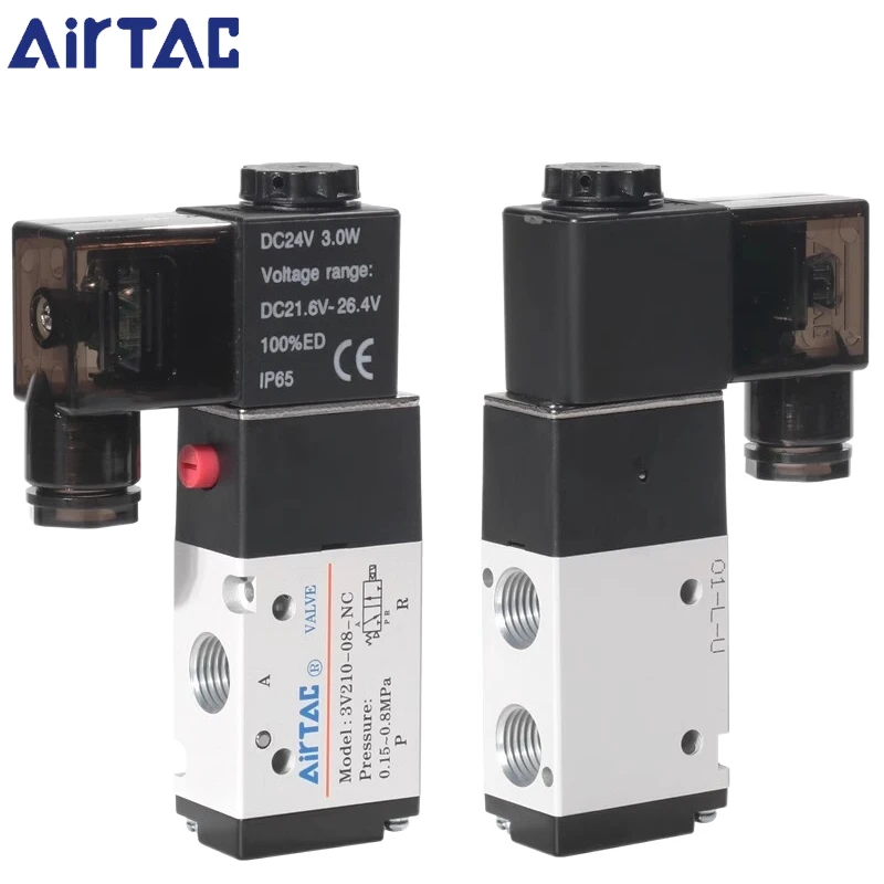 Airtac 3V210-08 3V310-10 Solenoid Valve (3/2 Way)  Normally Closed / Normally Opened Control Valve 220V/24V