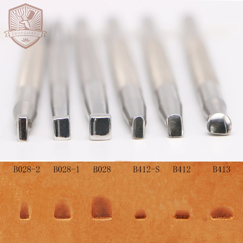 Leather Work Stamping Tool Smooth Bevelers Pattern B028 B412 B413 Carving Leather Craft Zhongjiang 304 Stainless streel Stamps