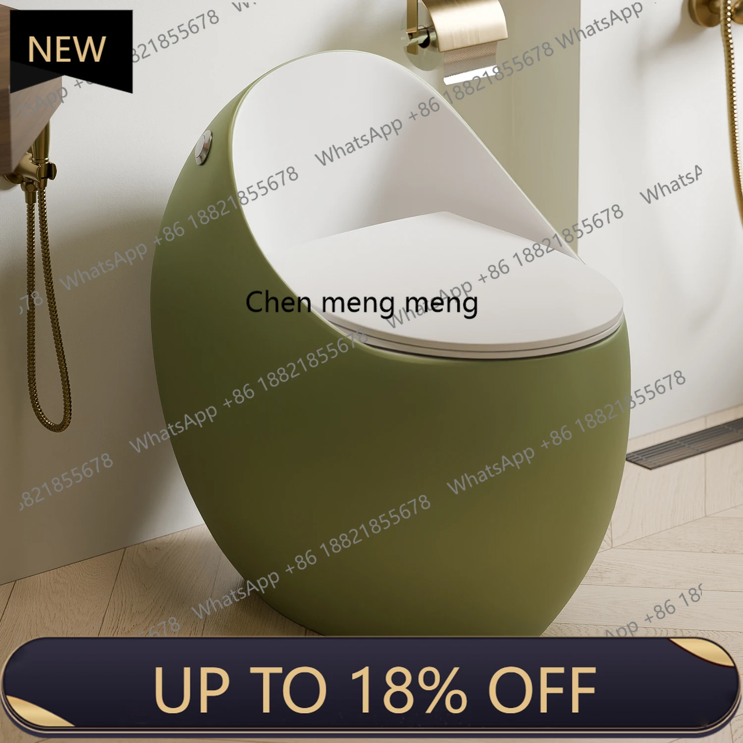 

European retro green siphon ceramic toilet anti-blocking and splash-proof household toilet
