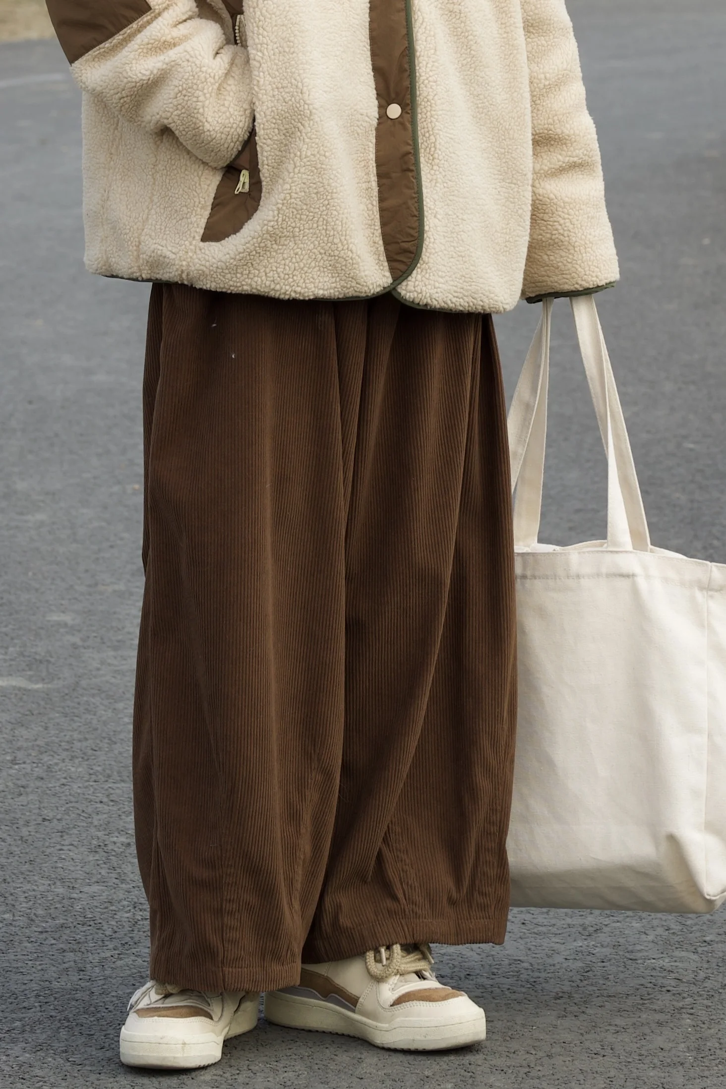 

Широкие брюки из плотного вельвета в японском ретро-стиле на флисовой подкладке для мужчин и женщин, осенне-зимние, свободные, прямые, повседневные, модные