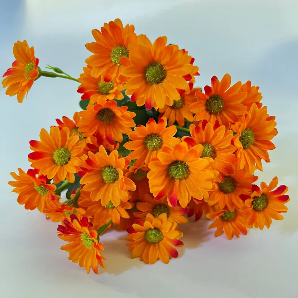 Flores de simulación, flores artificiales multicolores, ramo de manzanilla, arreglo floral decorativo de alta calidad para fiesta en casa