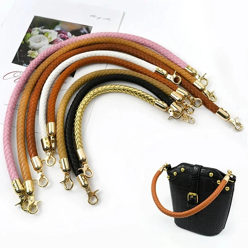 

1Pc 30/40/60cm PU Leather Handbag Handles Bag Shoulder Strap Extension Metal Buckles Women Purse Handle DIY Sewing Accessories