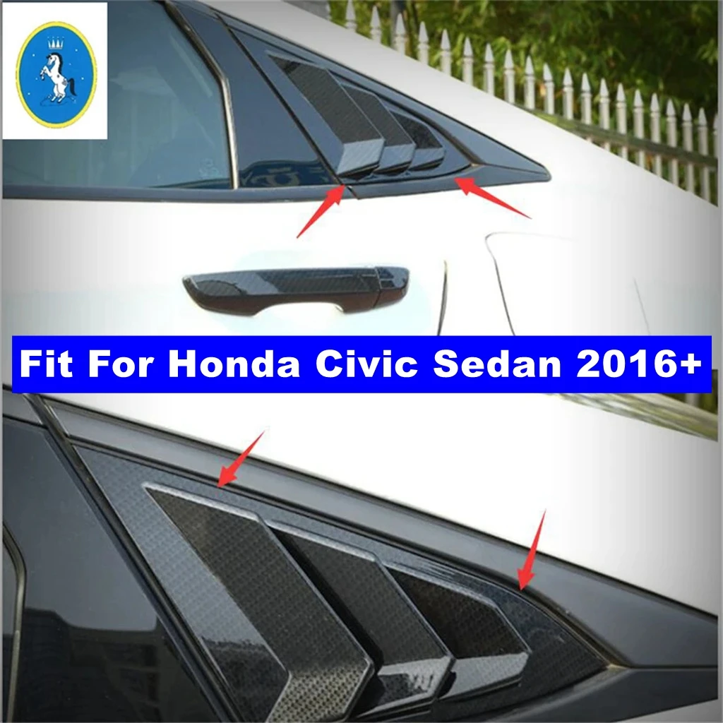 

Auto Rear Window Pillar C Post Vent Louvers Scoop Decor Panel Cover Trim For Honda Civic Sedan 2016 - 2019 Interior Accessories