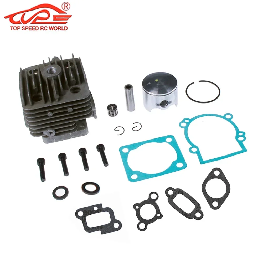 32cc or 35cc 4 Bolt Cylinder Head Piston Set ONLY Fit for TSRC FLMLF KingMotor TIT XJM Engine for 1/5 Baja LT Truck Parts