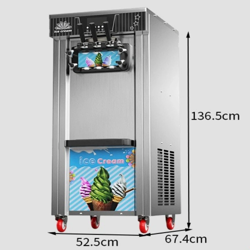 Commercial soft ice cream machine Small desktop three-color ice cream machine