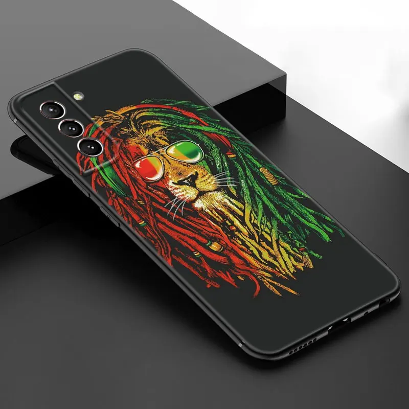 Reggae Bob Marley Phone Case For Samsung Galaxy S23 S21 S20 FE S24 S22 Ultra S10E S10 S9 S8 Plus Black Silicone Cover