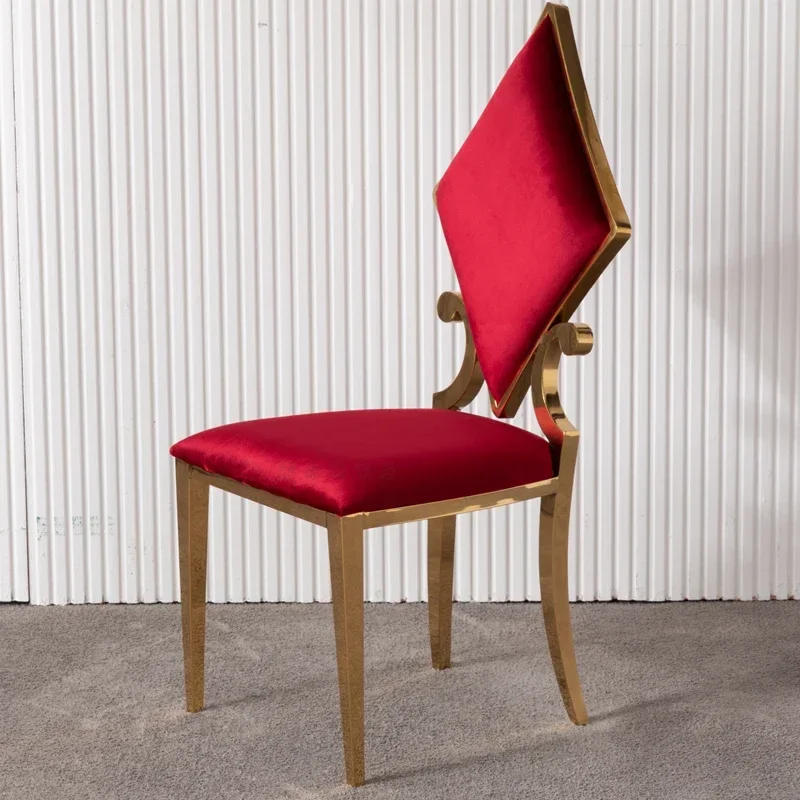 

Creative metal dining chair, modern household chair, light luxury negotiation, living room dining, stainless steel