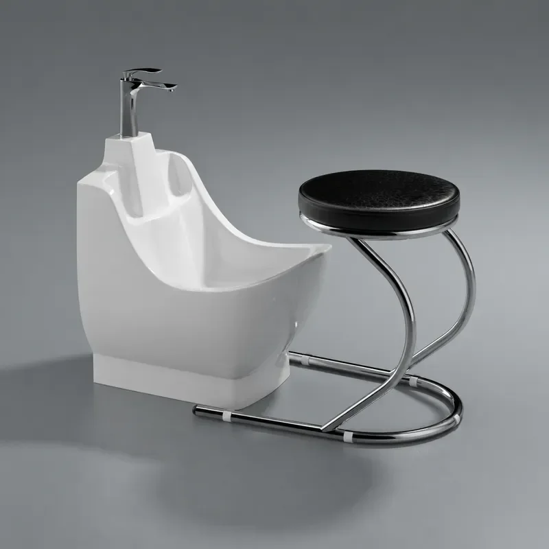 Wholesale Face Wash Foot Basin with Chair Body Wash Basin Faucet Hot Selling Style from Chaozhou Guangdong