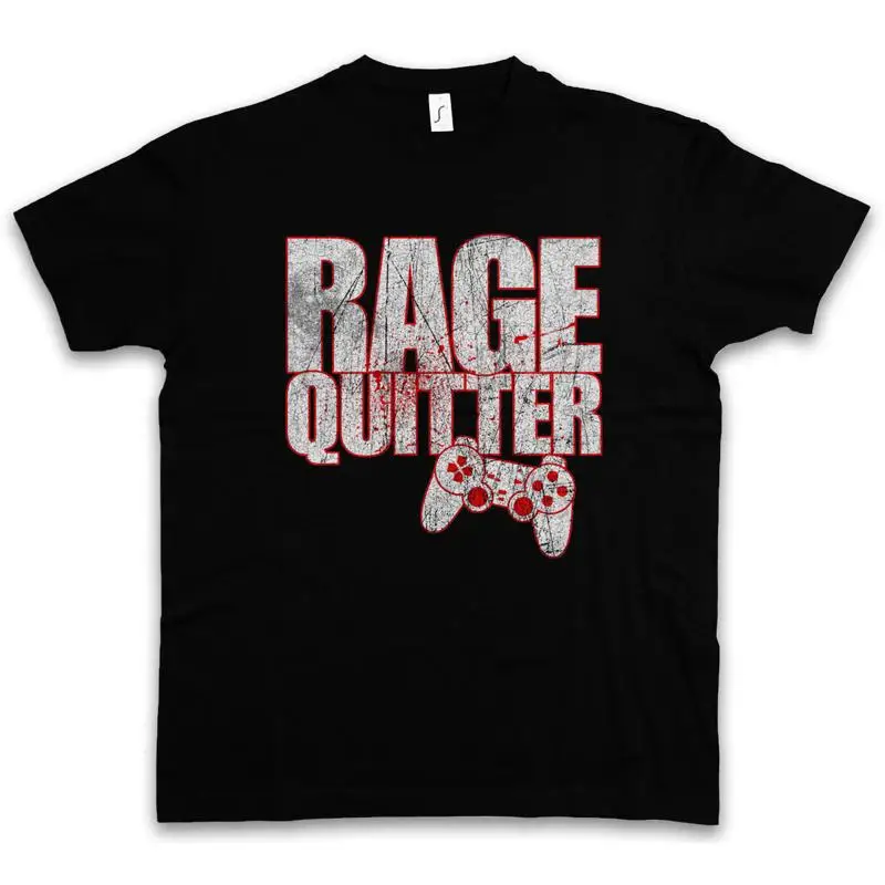 RAGE QUITTER T SHIRT Fun Gamer Gaming Admin computer scientist Raid MMORPG RPG