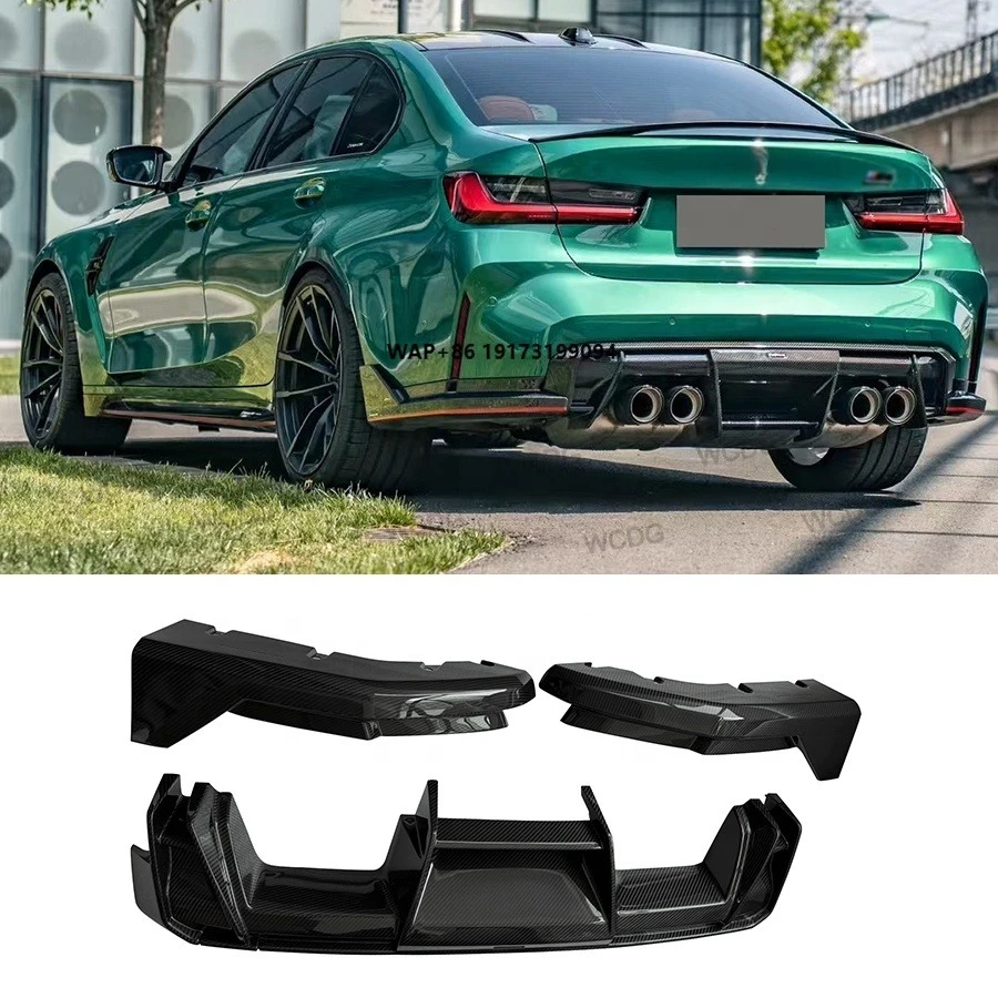 

AC Style Dry Carbon Fiber Rear Diffuser Perfect Fitment Bodykit for G80 M3 G82 M4 Rear Bumper Lip Splitter Spoiler Exhaust