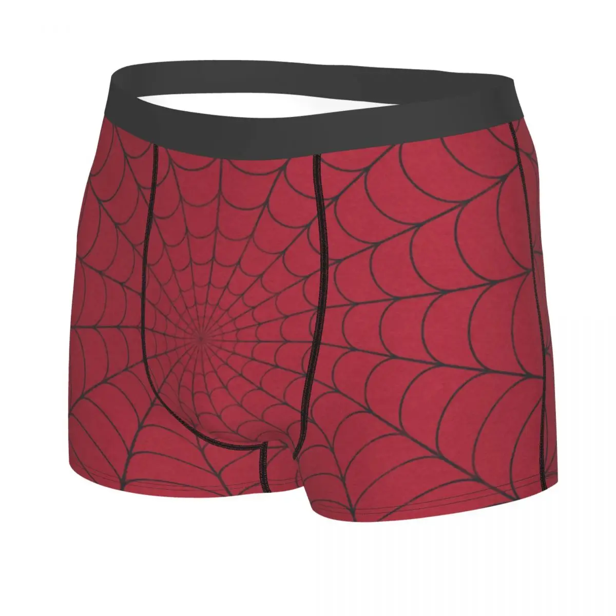 Custom Classic Red Spider Web Pattern Underwear Men Breathable Boxer Briefs Shorts Panties Soft Underpants For Homme