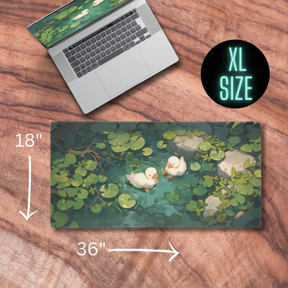 Desk Mat Aesthetic, Cute Duck Gaming Mouse Pad, Kawaii Deskmat, Gamer Girl Desk Accessories, Gifts for Gamers