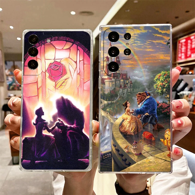 

Disney Beauty and the Beast Transparent Phone Case For Samsung S23 S22 S21 S20 FE Ultra Pro Lite S10 S10E S9 S8 Plus 5G