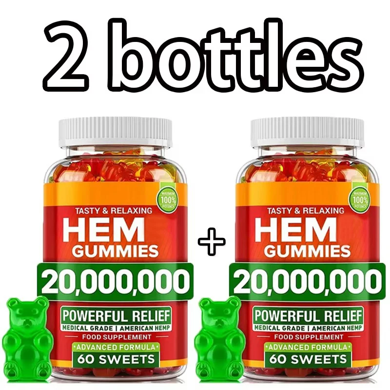 2 bottle of HEM gummies relieves nausea and anxiety helps increase energy and serves as a health food