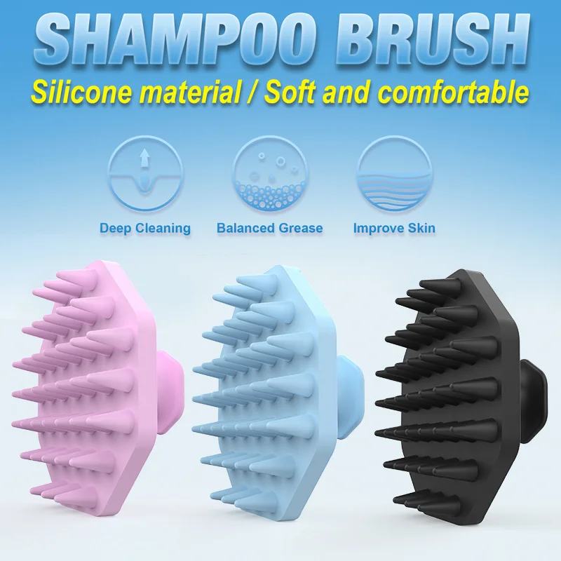 Silicone Shampoo Scalp Hair Massager Head Body Scalp Massage Brush Comb Hair Washing Comb Shower Brush Bath Spa Massage Brush