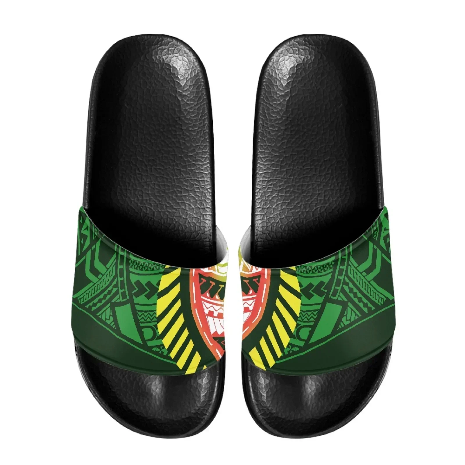 

Polynesian Tribal Samoan Totem Tattoo Samoa Prints Men Outside Slippers Summer Beach Sandals Thick Sole Non-slip Slides Indoor