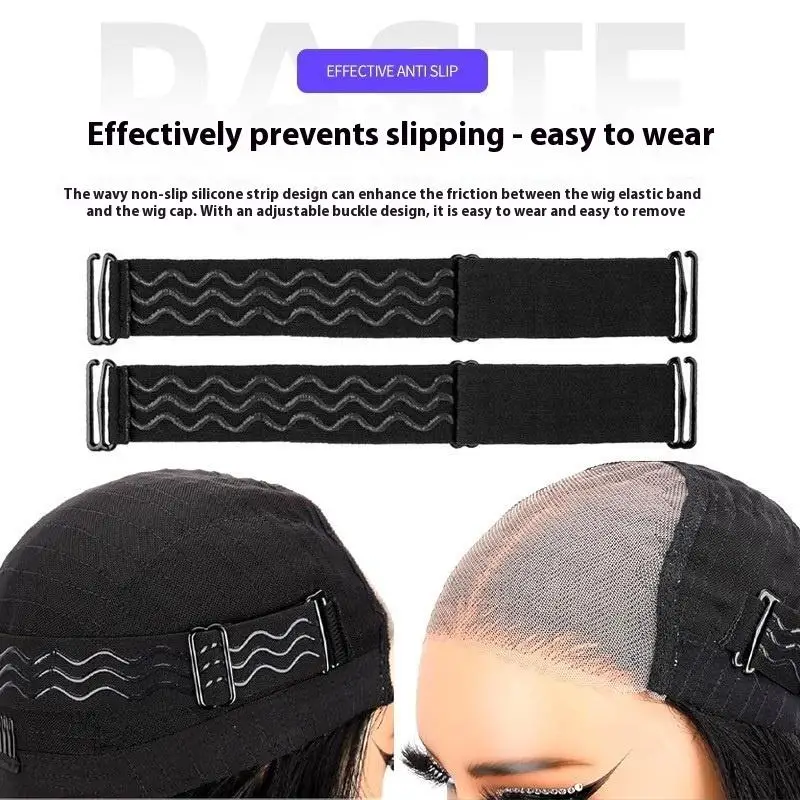

1PC Black Adjustable Wig Band, Non Slip Elastic Strap for Holding Wigs, Breathable Wig Accessory for Women