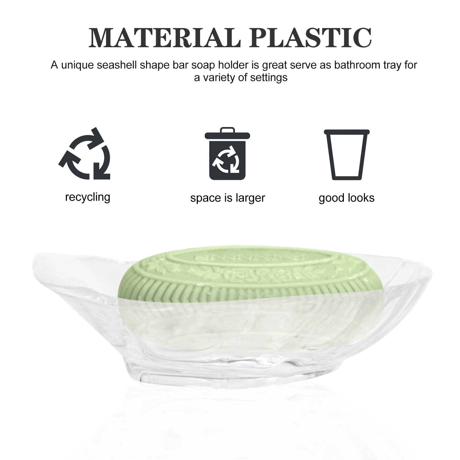 

Plastic Sea Shell For Bathroom Sink Shower Bathtub Compact Storage Tray Container Bar Dish Holder Tray For Shower