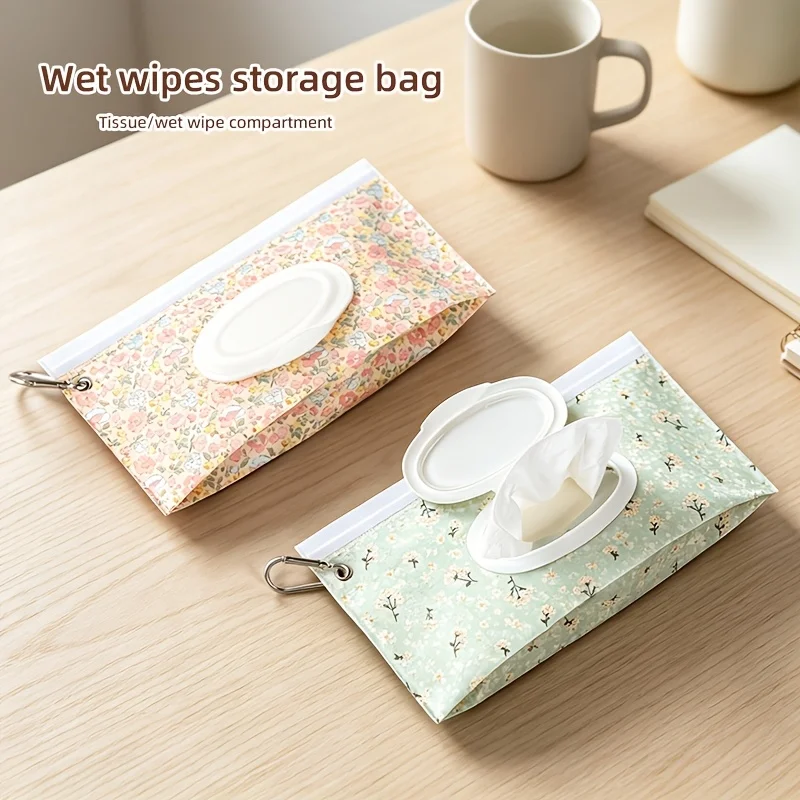 EVA Baby Wet Wipe Pouch Snap-Strap Refillable Wet Wipes Bag Flip Cover Tissue Box Outdoor Useful Baby Stroller Accessory