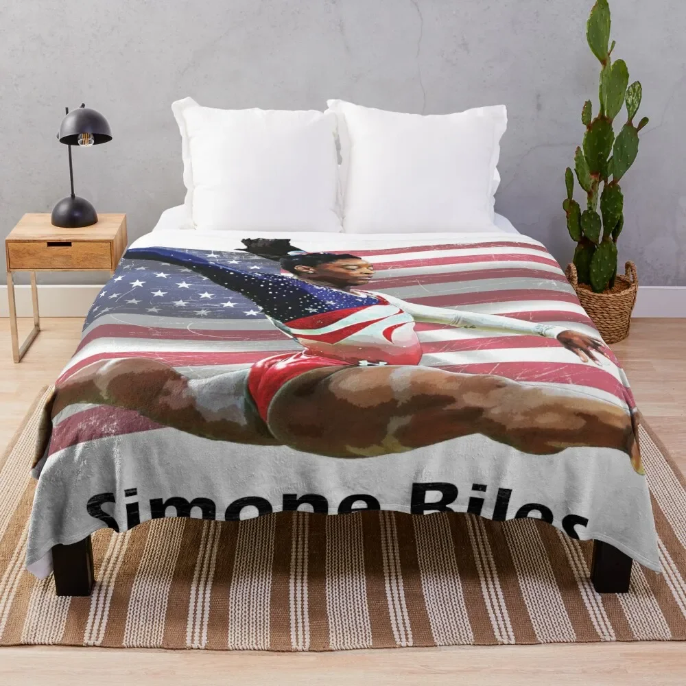 

Simone Biles Throw Blanket funny gift for winter Soft Blankets