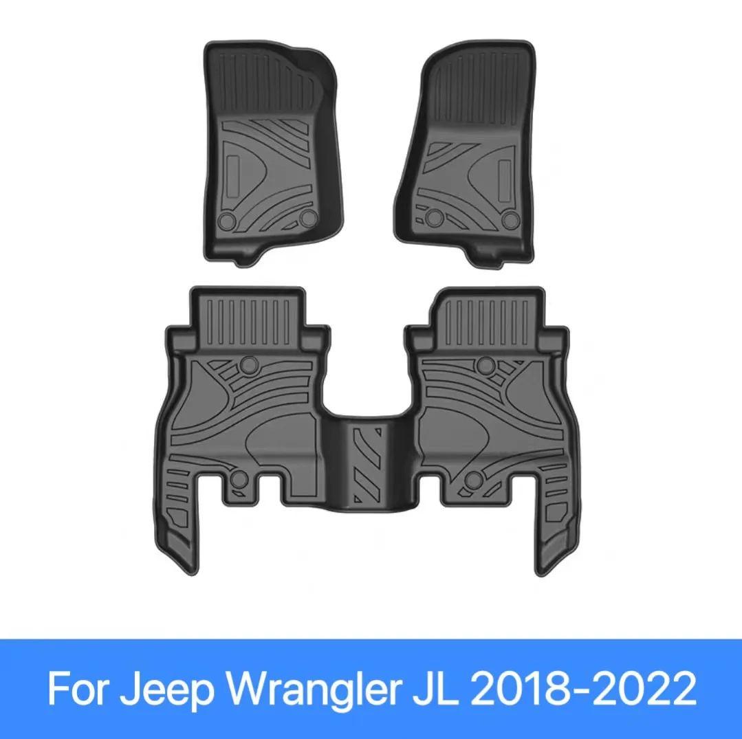 

3D Rubber Car Mats Fit For Jeep Wrangler JL 2018 2019 2020 2021 2022 Interior FLoor Mats Carpets