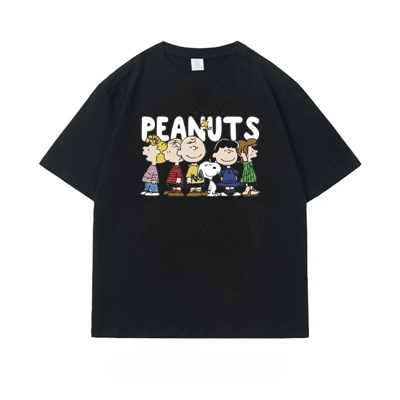 Snoopy Peanuts Charlie Brown Cartoon Cute T Shirt Men's Women's Retro Cool Graphic Print Oversized Short Sleeve Streetwear Top