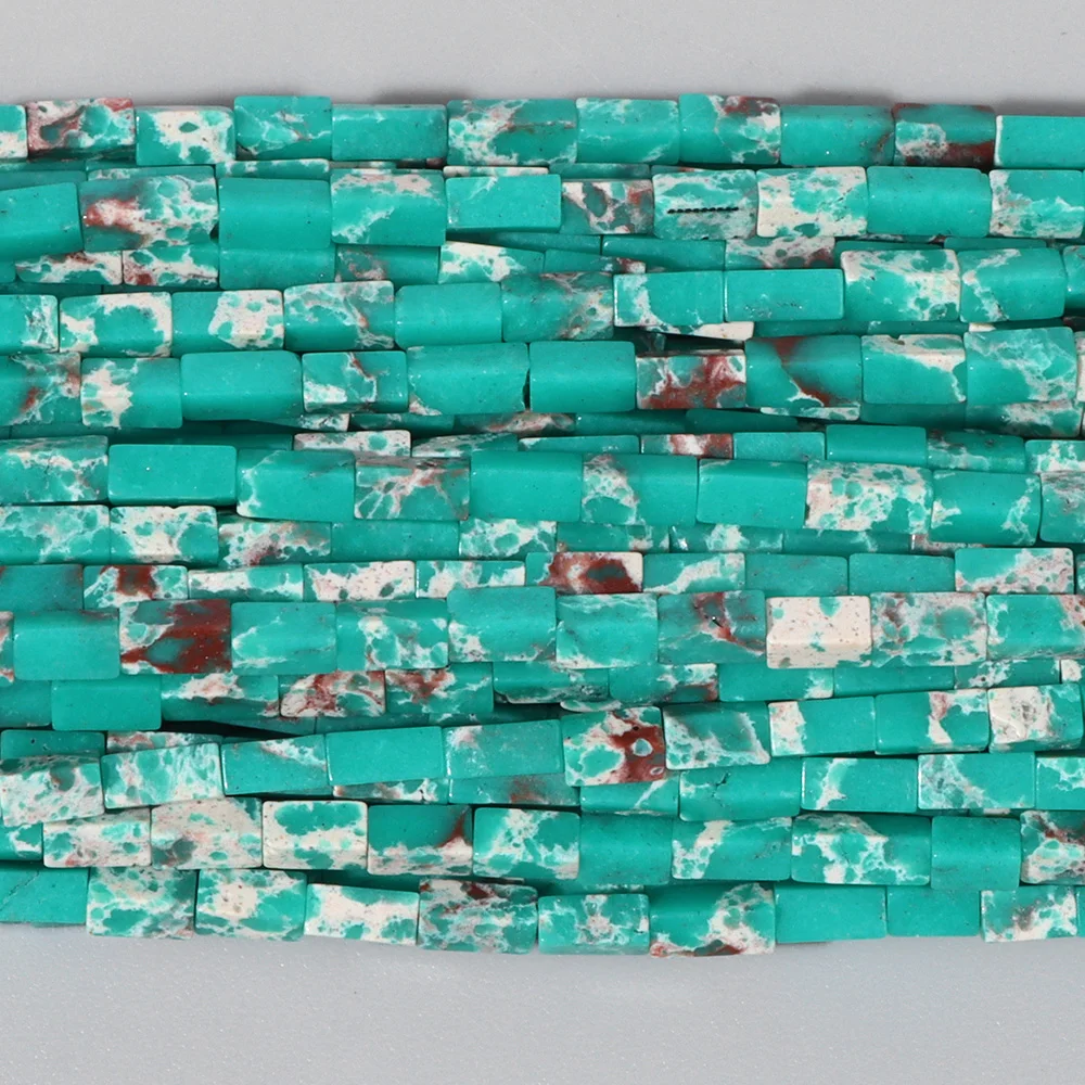 Blue Imperial Jasper Beads Fancy Square Shape Stones Loose Beads Used For Women Jewelry Making DIY Component Wholesale