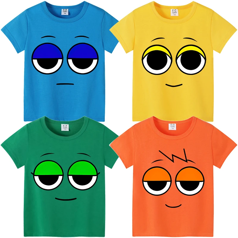 

Sprunki Kawaii T-shirts for Boys Girls Anime Cartoon Printed Cute Short-sleeved T-shirt Children Summer Fashion T-shirt Gifts