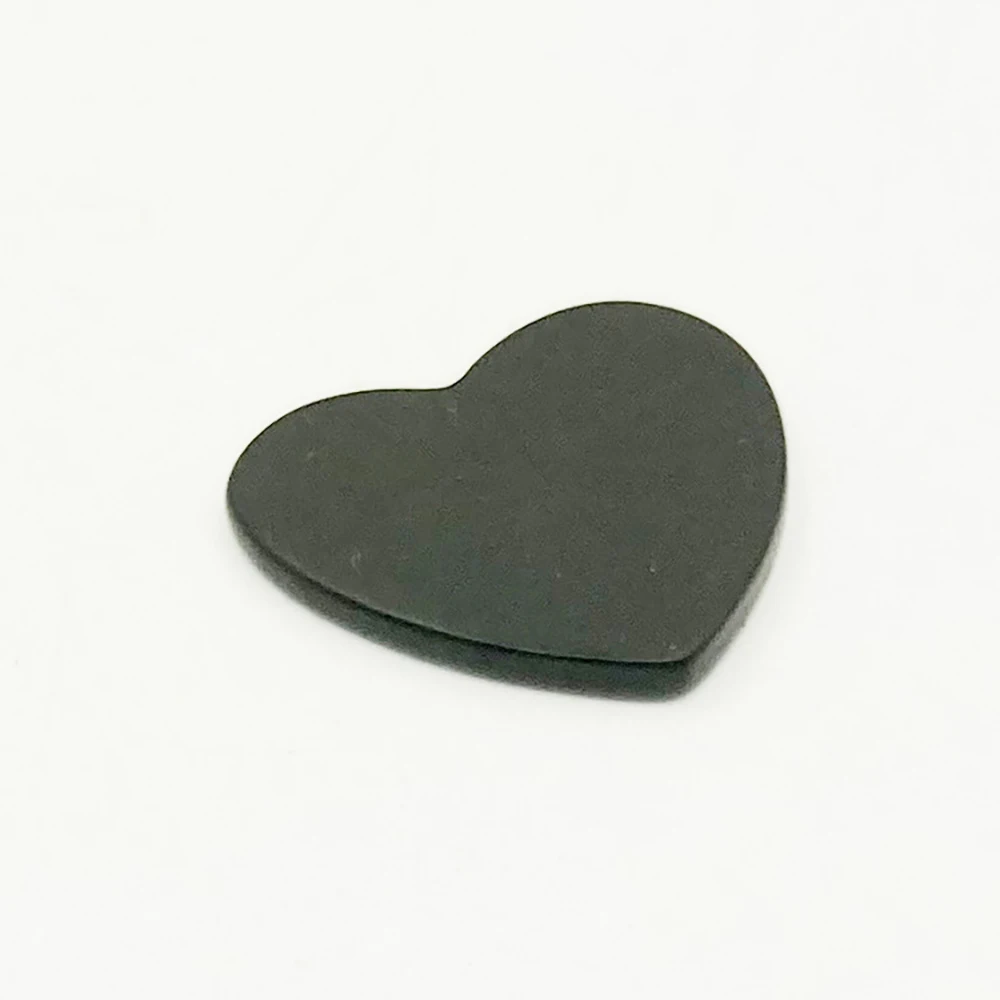 CHENYISHI Shungite Love Heart Phone Stickers Natural Round Mini Shungite Plates Stones Enhances Energy Healing Crystals