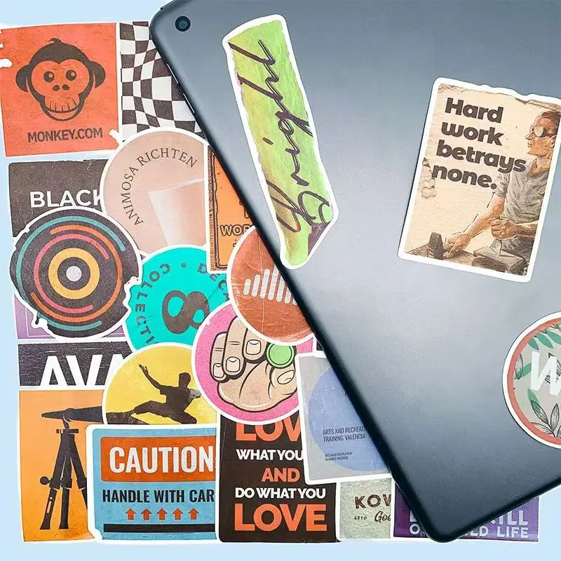 English Bill Signage Sticker Graffiti Stickers DIY Skateboard Luggage Stickers Notebook Phone Case Decor Stickers Kids Toys