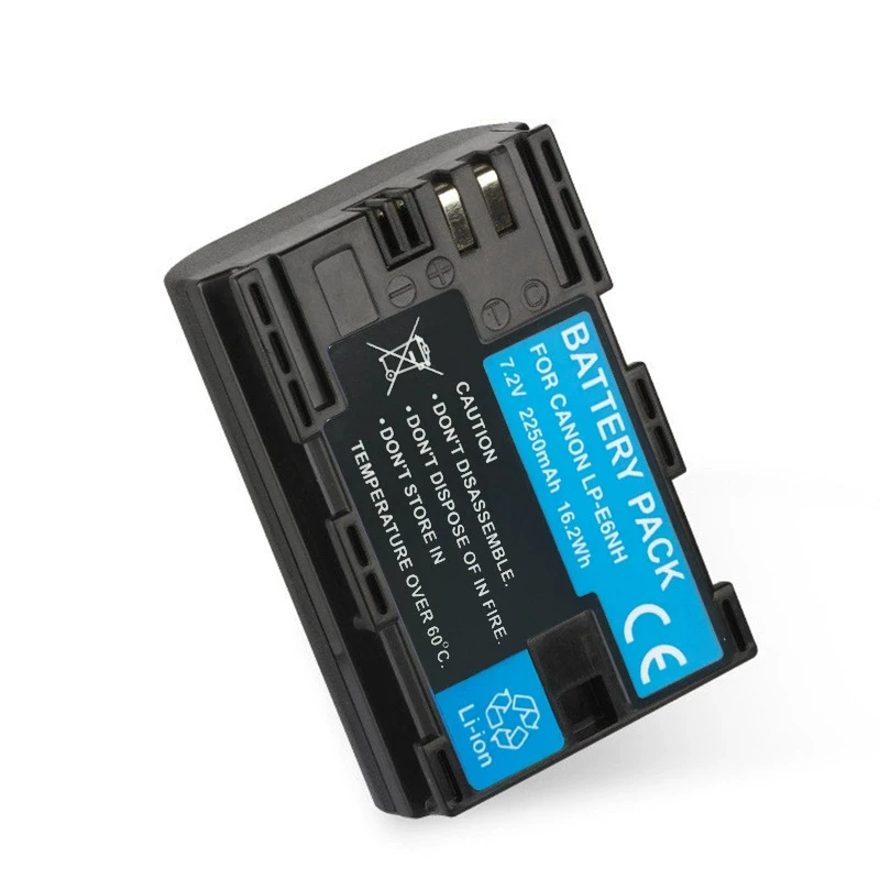 2250mAh LP-E6NH LP E6NH LPE6NH Li-ion Battery 7.2V For Canon EOS R6 R5 R 5D Mark II Mark III Mark IV 7D 70D 80D 90D 6D 60D 5DS R