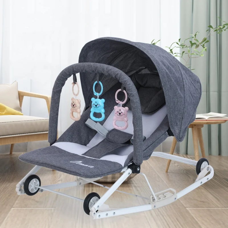 Baby Rocking chair 0 to 2 years old can sit, lie down, foldable, disassemble and wash newborn comfort chair rocking bed