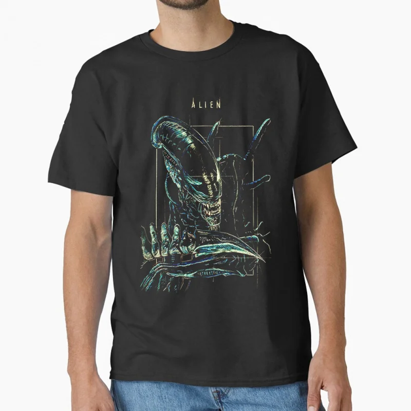 

0731 Xenomorph 80s vintage Horro movie Alien Ellen Ripley Sacry sic fi Space monster Gift T shirt large size Tops S-6XL